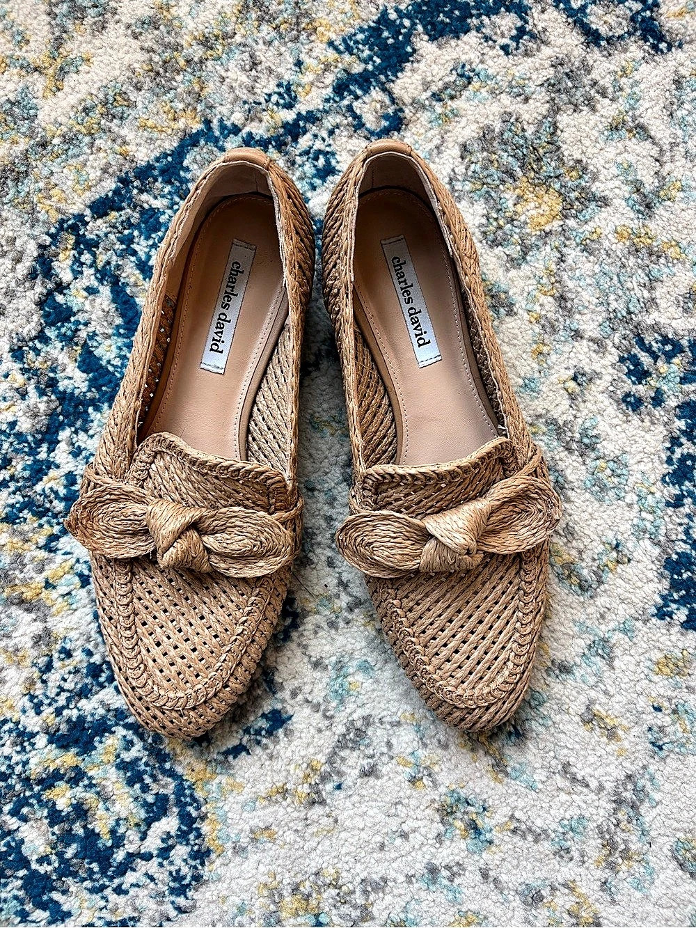 Charles David Finite Woven Bow Loafer Flats in Brown